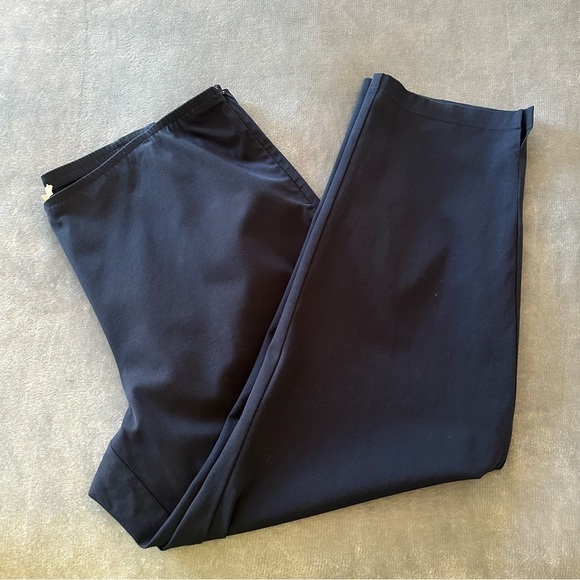 Eileen Fisher Organic Cotton Navy Blue Slim STRETCH Twill Pants - Picture 5 of 10